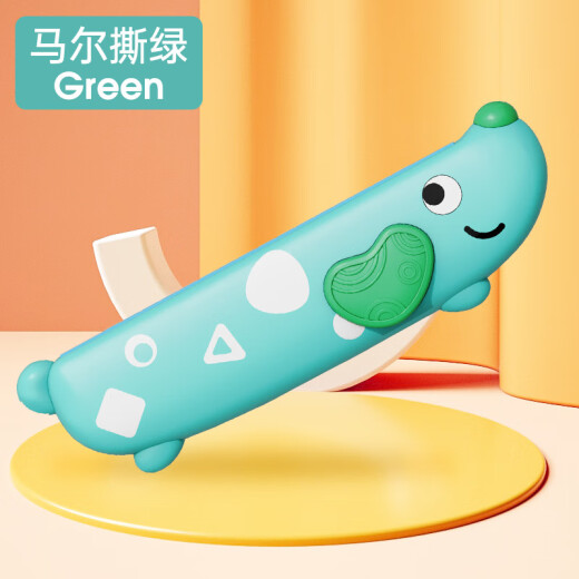木允瑶卡通儿童16孔口琴发声吹奏可水洗宝宝早教训练气息口风琴乐器玩具 萌狗口琴绿色彩盒装