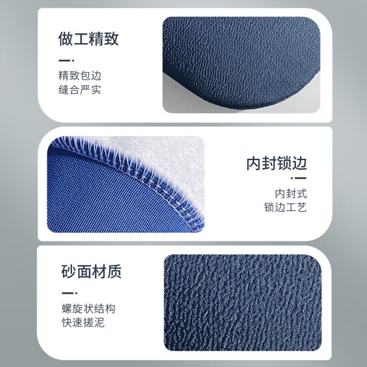 Creative art bath towel for men, women and children, special strong bath mud back, coarse sand glove type bath towel, double-sided thickened coarse and fine sand, blue