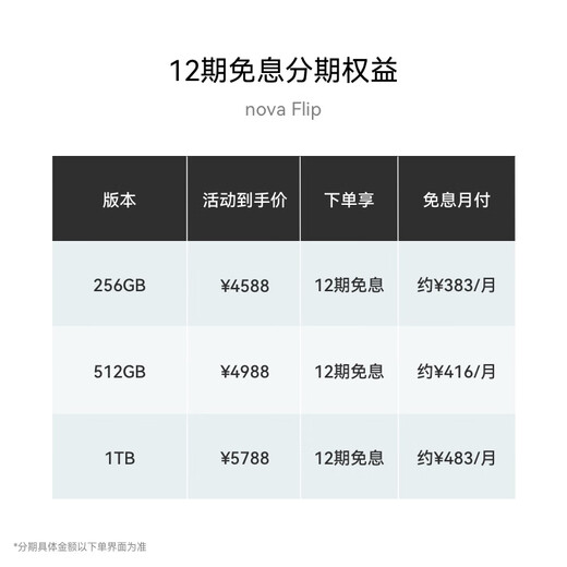 
Huawei nova Flip small folding state subsidy 500 yuan 1TB Zero-degree white, thin and reliable, Hongmeng AI fun, rear-mounted 50 million hover selfie smartphone
