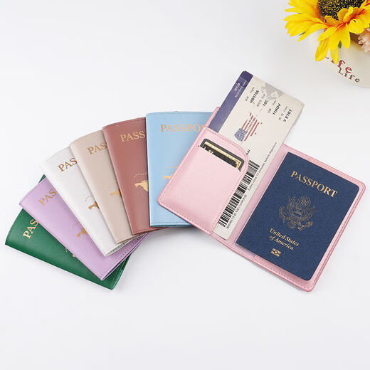 潮思汇2025护照皮革保护套商务多功能证件收纳出国旅行机票卡包套包 蓝色