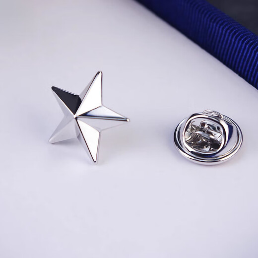 SHIJUN men's light luxury suit brooch gold-plated simple corsage shirt collar button-down collar pin five-pointed star badge cufflink gold one velvet box