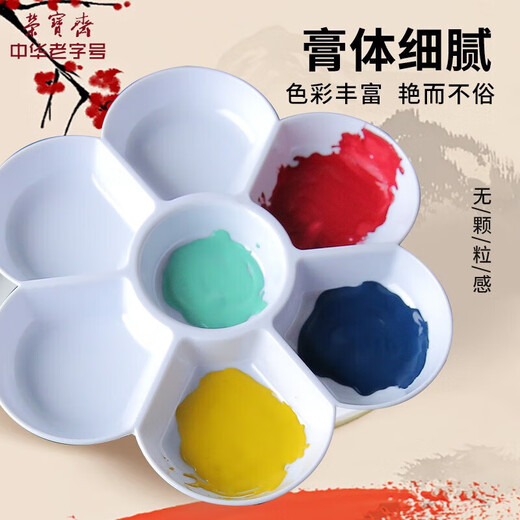 Rongbaozhai Chinese painting paint tool set for beginners, students, children's ink painting, Chinese painting and brush supplies, entry-level set of 12 colors, practical 15-piece set (including storage box)