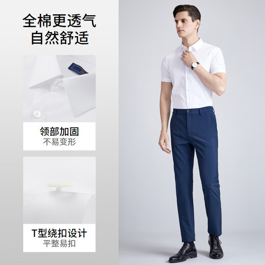 Emz Ordos Spring and Summer Antibactérien Pure Cotton Men's Men's Business Business Commuter Formal Us