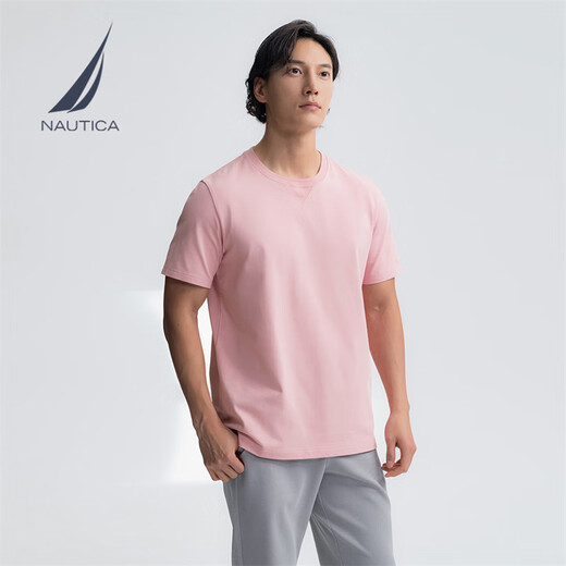 Nautica [Drop directe à une seule pièce] 25 Spring and Summer NOUVEAU NOUVEAU COTTON COTTON COURT SUPPLABLE COU ROND COUP SHERNE T-shirt