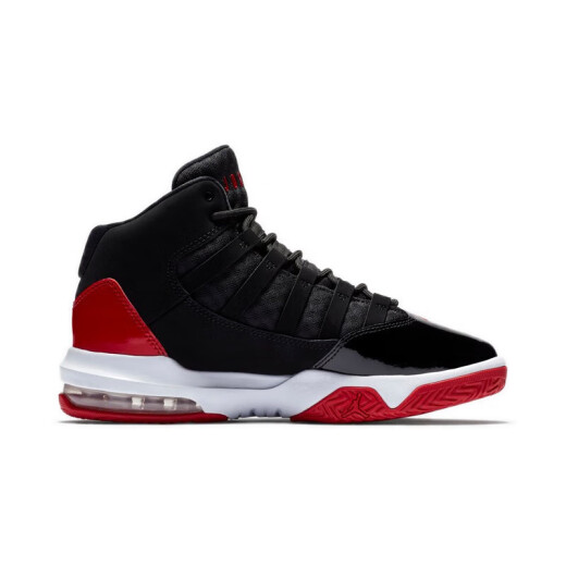 Nike (NIKE) basketball shoes women's shoes, new summer AIR JORDAN large children's shoes, shock-cushioning and wear-resistant mid-top sports and casual shoes AQ9214-006/black and red 35.5