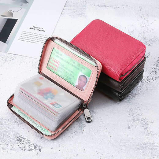 
Xiangfuzhen soft pickup bag for women anti-demagnetization certificate position large capacity driver's license multi-card position new wallet women's z1 limited wisdom black [anti-theft flash shielded RFID] 2023 thickened fabric-20 card position