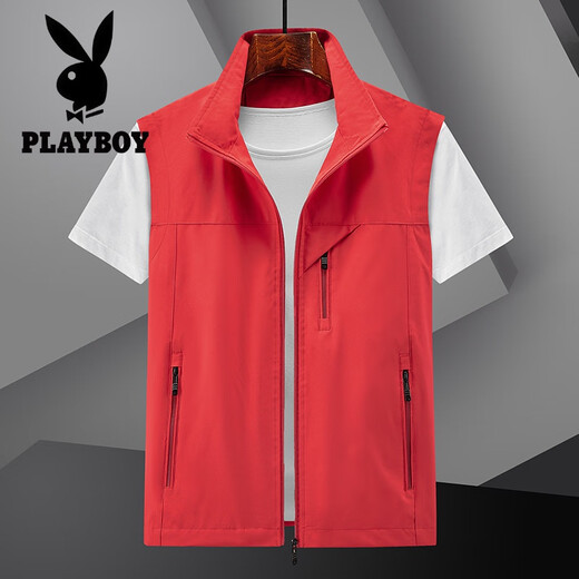 
Playboy 2025 men's thin casual vest spring and autumn breathable horse clip jacket men's quick-drying vest summer knee dark blue XL height (170-175) weight 125-140Jin [Jin equals 0.5 kg]