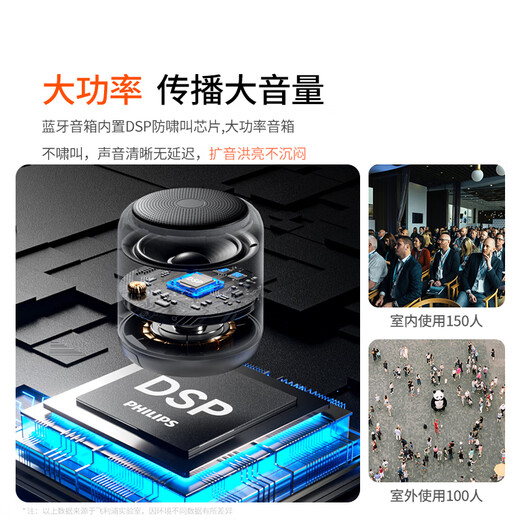 Philips (PHILIPS) National Subsidy Little Bee Amplifier Teacher's Dedicated Classroom Clip-On Collar Microphone Guide Wireless Microphone Indoor Supermarket Promotion Outdoor Amplification Package Single Amplification Package Large Volume Anti-Howling