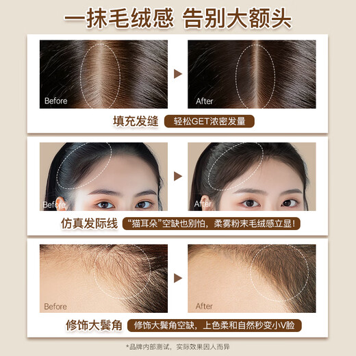 ZEESEA Nourishing Hairline Liquid Hairline Mud Fluffy Powder Loose Powder Long-lasting Makeup-Free 02-Tan Birthday Gift