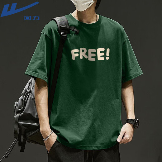 Warrior American retro t-shirt short-sleeved men's large letters summer loose trendy brand youth bottoming shirt half-sleeved top