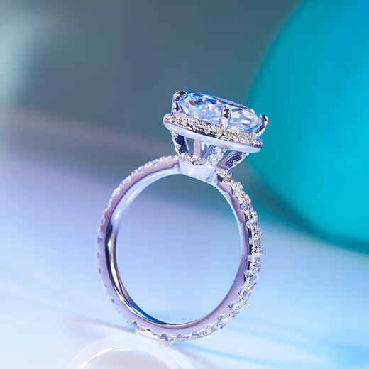 Guanpu Pavilion pt950 platinum pigeon egg ring moissanite women's oval luxury large diamond ring 3 carats group 1.5 carats - half diamond arm size 8