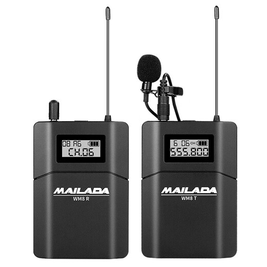 Mailada WM8 upgraded version of Little Bee Wireless Microphone Lavalier Camera Audio Radio Microphone SLR Interview Recording Mobile Live Radio Microphone Dry Battery Model