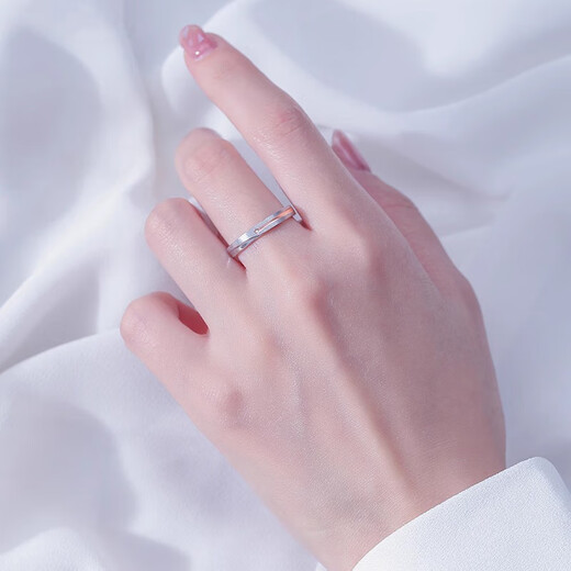 RHM Platinum Couple Ring PT950 Pole Star Ring for Men and Women Customized Engraving Birthday and Valentine's Day Gift for Girlfriend Platinum Ring (Female) + Certificate + Gift Box