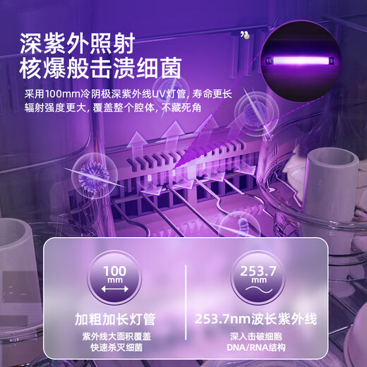 小熊（Bear）奶瓶消毒器带烘干 婴儿奶瓶消毒柜 无粉尘消毒烘干一体机18L S03