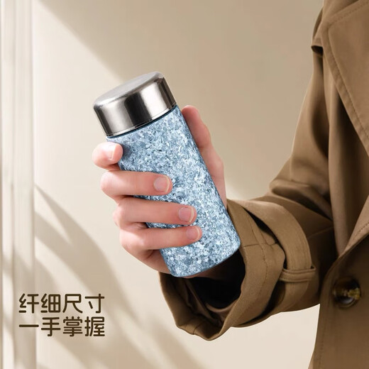 Lige pur titanium mini thermos pour femmes petite capacité 200 ml de la coupe de poche cup tasse cadeau de lettrage personnalisé titanium goddess Cup (style léger) pur titane-hanhai bleu 200ml
