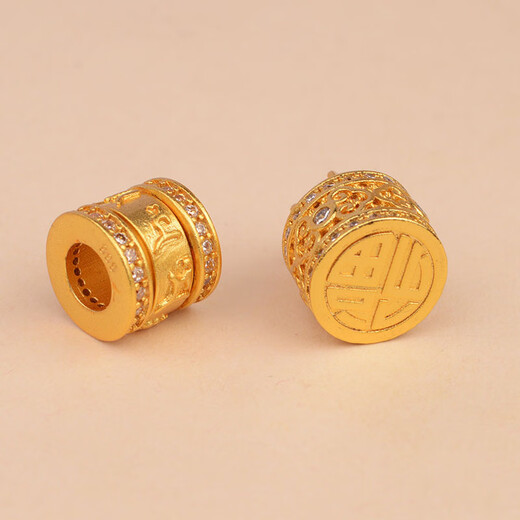 Library selected gold 999 pure gold 18k gold necklace Ruyi seal seal Fu word Passepartout pendant pendant clavicle chain for women W111