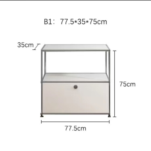 定制中古USM模块组合餐边柜不锈钢电视柜现代简约ins收纳柜家用置 白色120*35*87