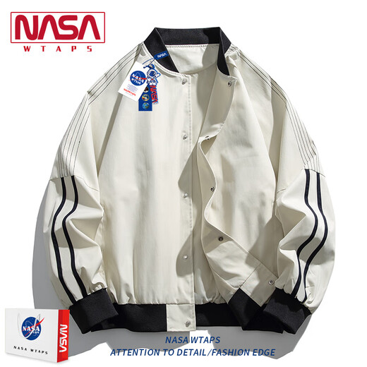 NASA ABOUT官方联名休闲夹克男款春秋季新款美式棒球服痞帅情侣款外套 N250JK838枣红 S 建议体重95-120斤