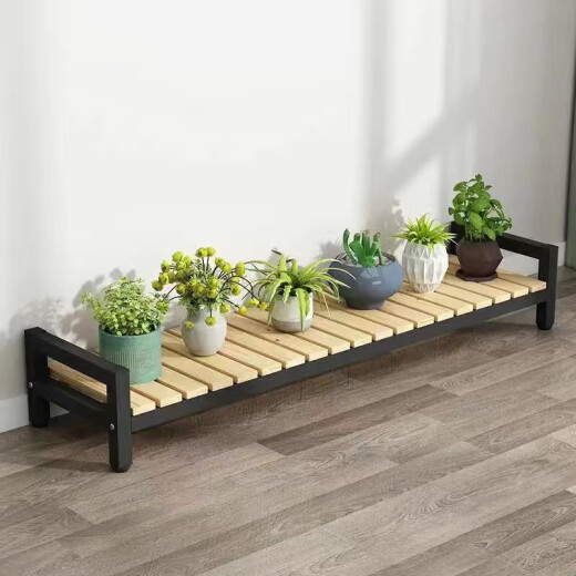 
Ximofang [753 repurchase] Iron-art balcony flower stand indoor living room floor-standing flower pot stand balcony vegetable planting rack Nanzhu black rack One layer length 60 height 10 width 25-Nanzhu
