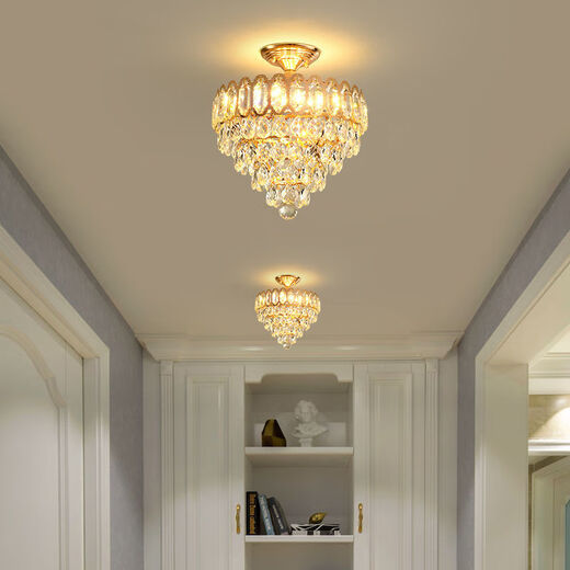 Clcey Zhongshan Lamp Collection 2025 Nouveau couloir d'éclairage d'allumage Entrée Lumière European Crystal Chandelier Balcony Chambre 9928 Gold Tree Color Light Source