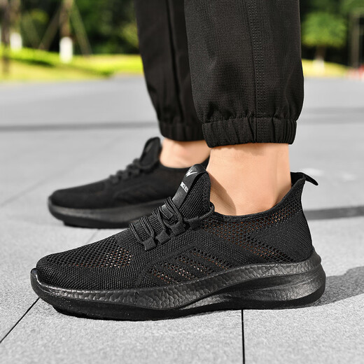 Zapatillas de running doble batte de estrella primavera y verano zapatillas de malla transpirable zapatos de luz para hombres zapatos casuales al aire libre versátiles