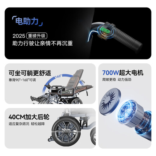 HAOGE (HAOGE) Roueurs électriques électriques spéciaux Intelligent entièrement automatique Scooter entièrement pliable léger W680 Absorption de choc à faible fiabilité [Remote Control + Broadcast vocal] Batterie au lithium 20A-HOT