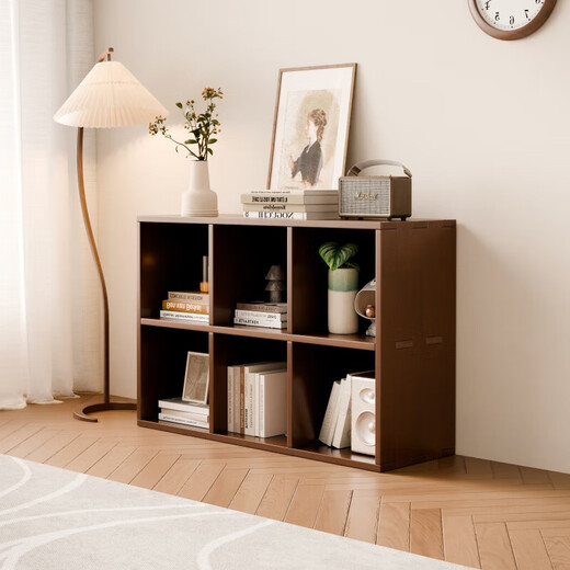 Jiayi solid wood bookshelf floor-standing bookcase short bookcase study room grid cabinet living room storage rack stackable storage cabinet storage cabinet