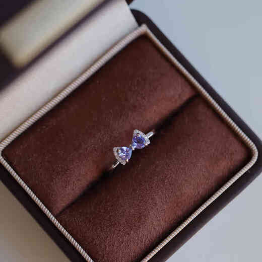 OEMG's stunning blue-purple tanzanite ring s925 sterling silver ring adjustable female gift light luxury niche high natural tanzanite ring with adjustable opening