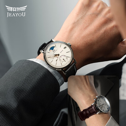 JEAYOU IWC watch with genuine leather men's original IWC suitable for Portofino Portuguese seven-day pilot engineer engineer original women's model 20 22mm