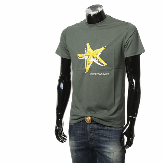 
ARMANI/Armani EA Men's Fashion Printed Casual Short Sleeve Round Neck T-shirt EM000574 AF12347 Dark Blue FB075 M