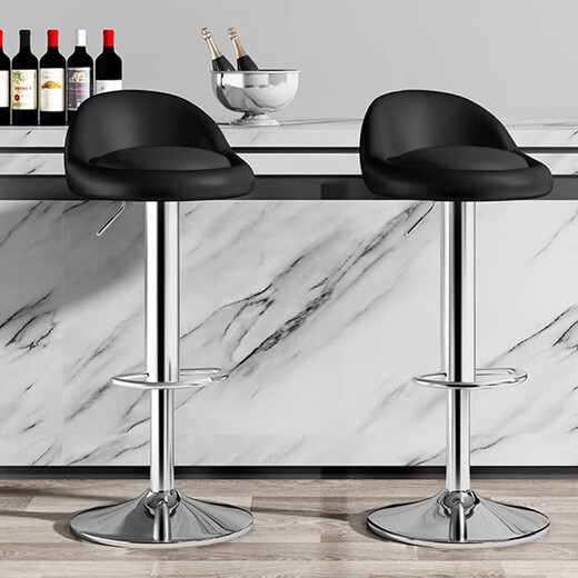 Huakai Star bar chair liftable bar high chair back chair bank corporate front desk chair home HK109 black