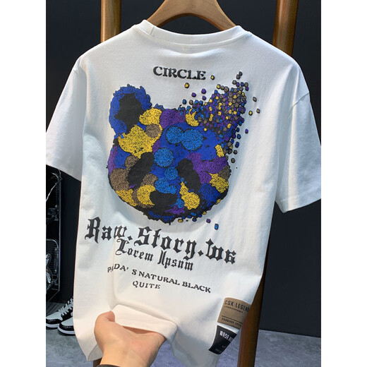Camiseta de altura corta de altura de tela de altura de tela de manga de alta de altura de Guangan Aepe Camiseta transpirable pesada Camiseta Atinga de altura hom.