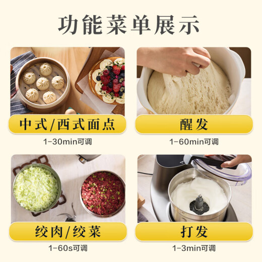 东菱（Donlim）家用多功能面食机厨师机 全自动绞肉和面机操作简单 专刀专用严选安心材质 DL-1349