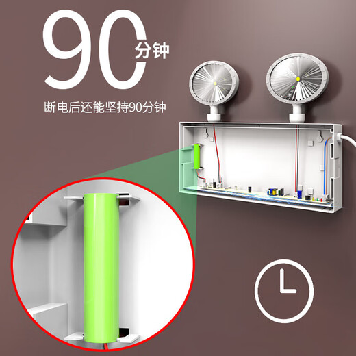 40,000 kilometers emergency light fire emergency lighting safety exit indicator light 3c certified two-in-one evacuation double head light