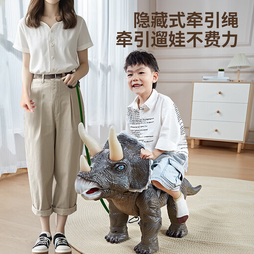 奥智嘉儿童玩具1-3岁特大号仿真可坐人电动声光恐龙玩具模型生日礼物