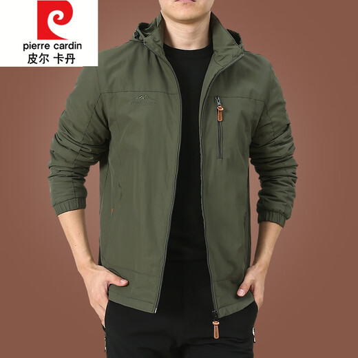
Pierre cardin outdoor men's jacket autumn and winter 2024 new middle-aged men's autumn tops plus velvet jacket men's spring and autumn thick 9898 black style plus velvet M