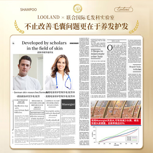 LD imported raw materials for men and women, hair follicle dandruff, anti-itch, oil control, fluffy, mite-removing cleansing shampoo, three bottles of family pack, a must-have for stocking up