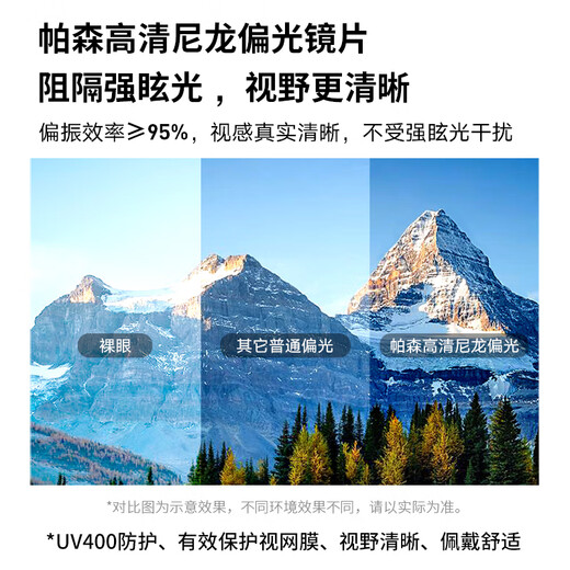 帕森（PARZIN）复古偏光太阳镜女 潮流百搭出行太阳眼镜开车防晒驾驶墨镜 PZ9892 黑框反光膜水银片
