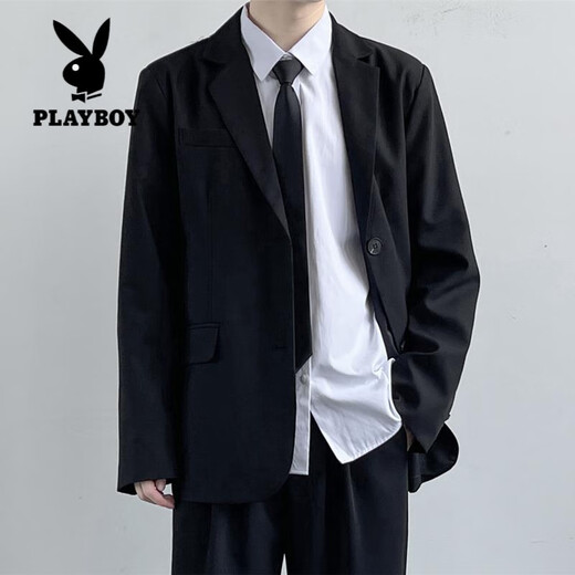 Playboy (PLAYBOY) DK uniform junior high school high school casual suit men's and women's suit college student professional formal wear JK suit class uniform three-piece suit jacket + shirt + trousers + tie XL