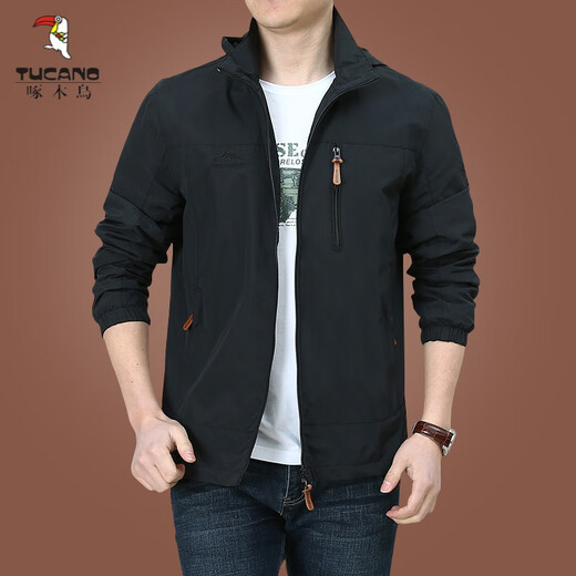 Woodpecker Jacket Men's Men's Spring y Autumn Men's American Windbreaker Windbreaker Windbreaker Men's Autumn Sports Chaqueta Khaki 9898 más Velvet Khaki 9898 más Velvet XL