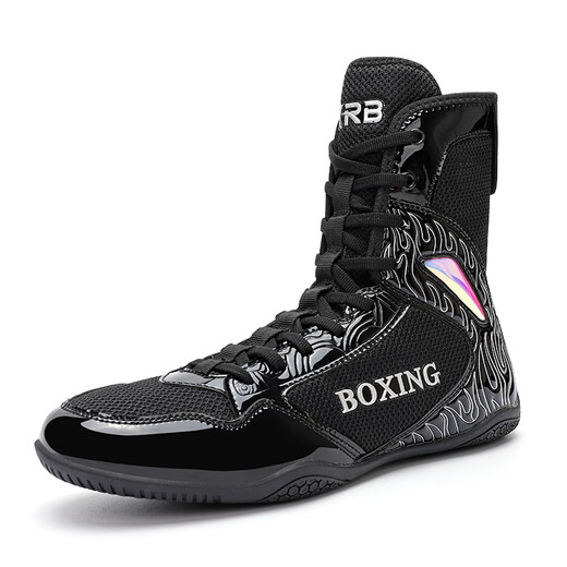 Sykelong professional boxing shoes for men fighting Sanda special shoes for indoor fitness training wrestling shoes high top free fighting shoes for women white 42