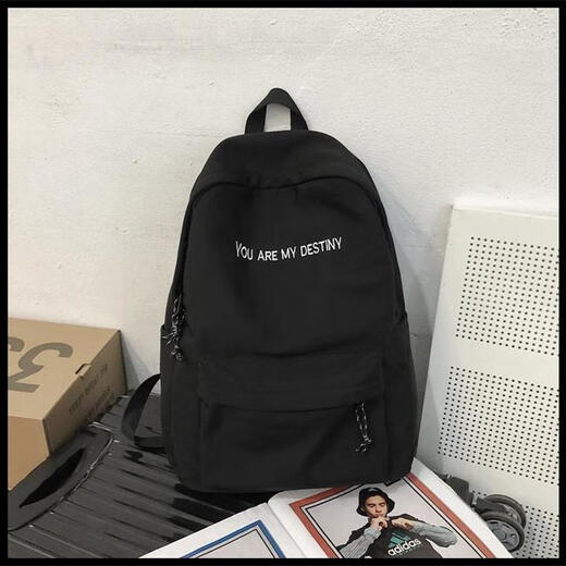 School bag female Korean version Harajuku ulzzang high school student backpack male ins junior high school student college student versatile backpack black