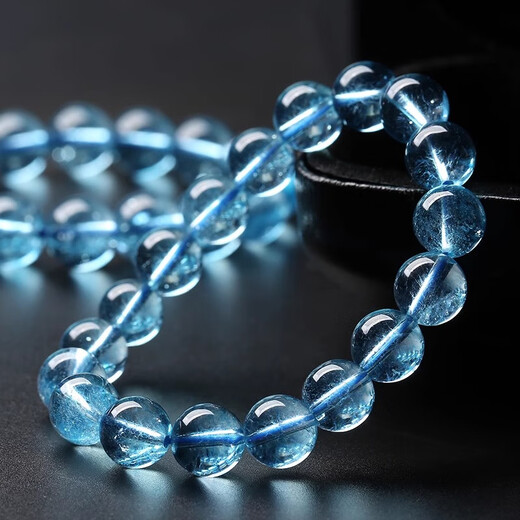 Yang's Liuxi natural aquamarine bracelet for men and women, aquamarine raw ore high-end bracelet, genuine fidelity crystal, selected grade ice aquamarine-6mm