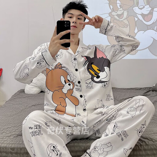 Wei Jie pajamas for boys and boys in 2025 spring and autumn new long-sleeved animation for men, large-size teenagers can wear outside [9923] L 4L [Suggested 195-218 Jin [Jin equals 0.5 kg]]
