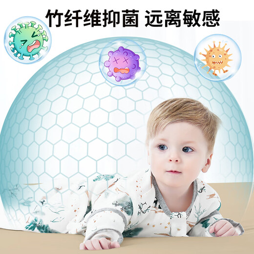 Antarctic baby sleeping bag baby bamboo cotton gauze all-in-one pajamas for the first 4 and 2 days of summer children anti-kick quilt thin