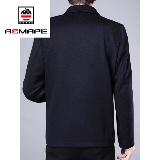 AEMAPE奢侈高端品牌100羊毛毛呢外套男秋冬加厚行政干部中年爸爸装夹克 灰色 XL 180 建议（140-160斤）
