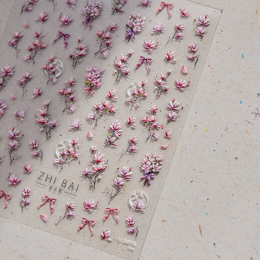 Tomoni Relief Nail Stickers Hot Style Retro Nail Stickers Factory Factory Wholesale Chinese Style Magnolia Stickers 3878 TO3878- Relief