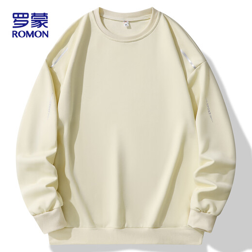 罗蒙（ROMON）罗蒙卫衣男春季圆领长袖T恤休闲打底衫上衣男装ZH702黑色L