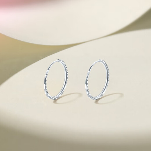 Saturday Fu PT950 platinum earrings for women, simple and versatile earrings as a gift for your girlfriend, one pair - 1.84g
