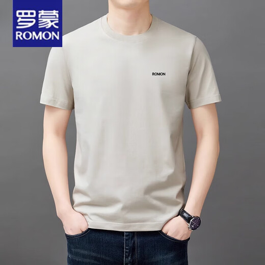 Camiseta de manga corta para hombres Romon para el verano NUEVO ALGODE PURO COLLO RED REDED COLLE CHILT CHILD CHISCHIS CHISCHIVE COLOPLE COMPIERA PARA HOMBRES YS9929 WHITE [con etiqueta] 2xl 120 [141-160Jin [Jin equivale a 0.5 kg]]]